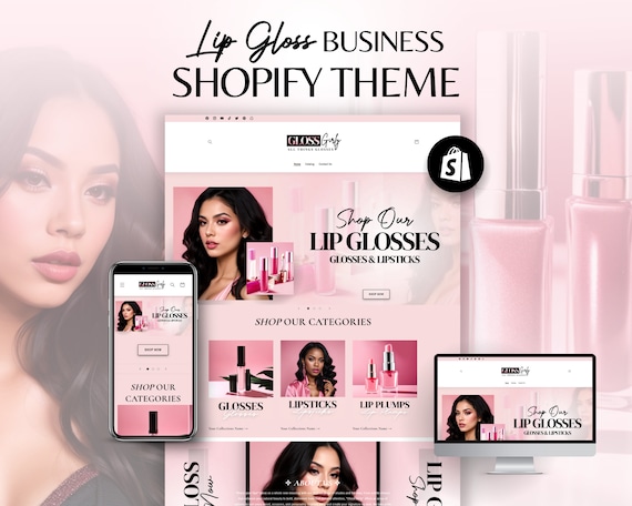 Lip Gloss Shopify Website | Shopify Website Template For Lip Gloss & Makeup Businesses