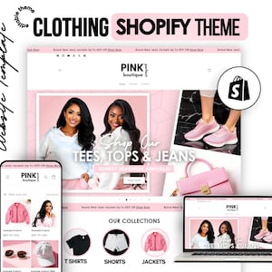 Shopify theme template, clothing Shopify website template, boutique Shopify theme template, ecommerce website template