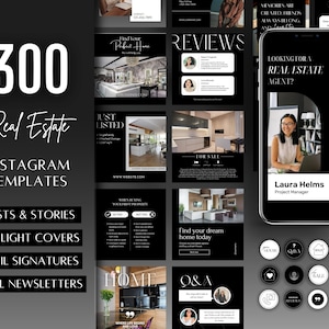 Real Estate Instagram Templates | Instagram Posts, Stories, Highlights For Real Estate | Real Estate Email Newsletters | Canva Templates