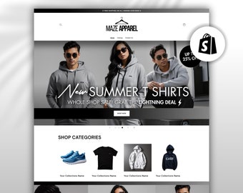 Ecommerce Template Theme | Ecommerce Website Template For Shopify | Website Theme | Clothing & Apparel