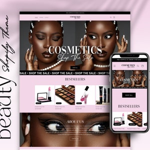 Pink, Black & White Beauty Website | Shopify Theme | Website Template | Shopify Website | Ecommerce Website For Most business Types
