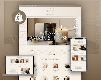 Shopilly Theme Template für Candle Business | Neutrale Shopify Website Vorlage | Bearbeitbares Shopify Theme