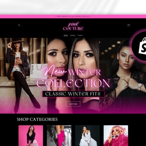 Shopify Theme Neon Pink | Shopify Website Template For Most Business Types | Ecommerce Website Theme