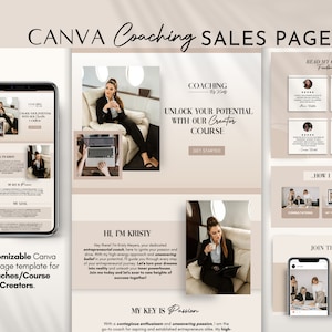 Canva Sales Page Template | Coaching Sales Page | Course Landing Page | Coaching Canva Website Template