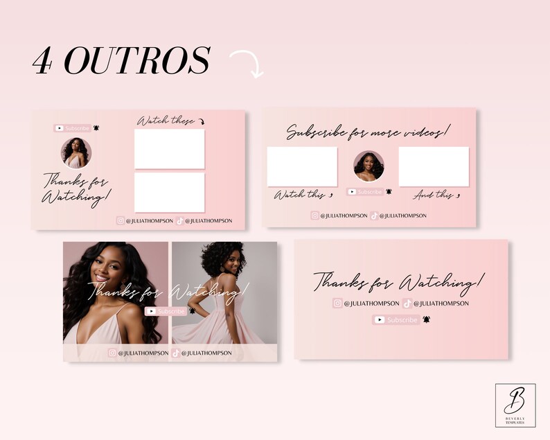 Youtube Branding Kit Pastel Pink L Editable Banners, Intros & Outro ...