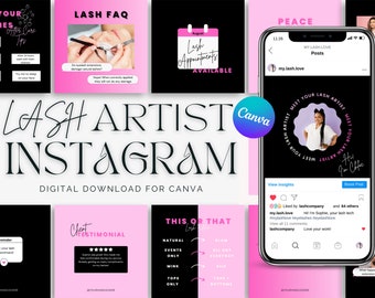 Lash Tech Social Media, Plantillas Canva de Instagram de Lash Artist, Citas de Lash, Publicaciones de Lash, Contenido de Lash Artist, Formularios de Lash, Redes Sociales de Lash