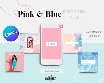 20 Girly Instagram Templates, Beauty Instagram Posts, Pink Instagram, Trendy Canva Template