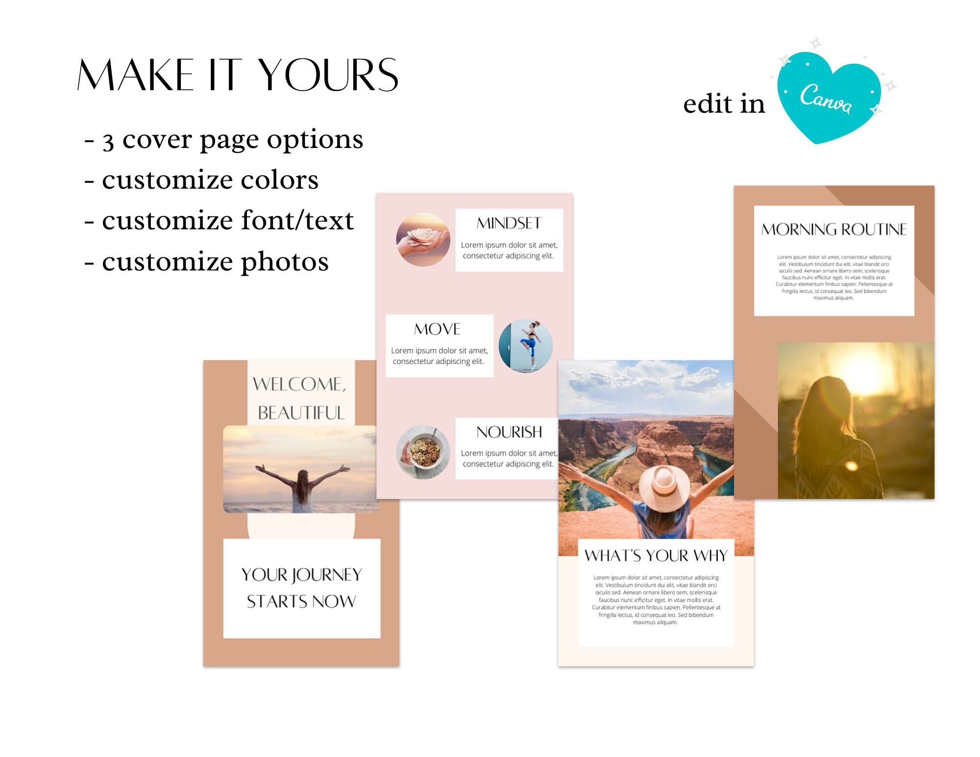 Wellness EBook Template 13 Page Canva Template Workbook Etsy