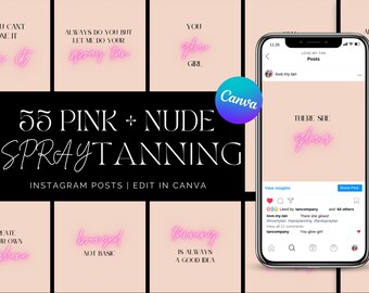Spray Tan Instagram Templates, BONUS Highlight Covers, Spray Tan Quotes, Tanning Instagram Post, Spray Tan Forms, Spray Tan Business Canva,
