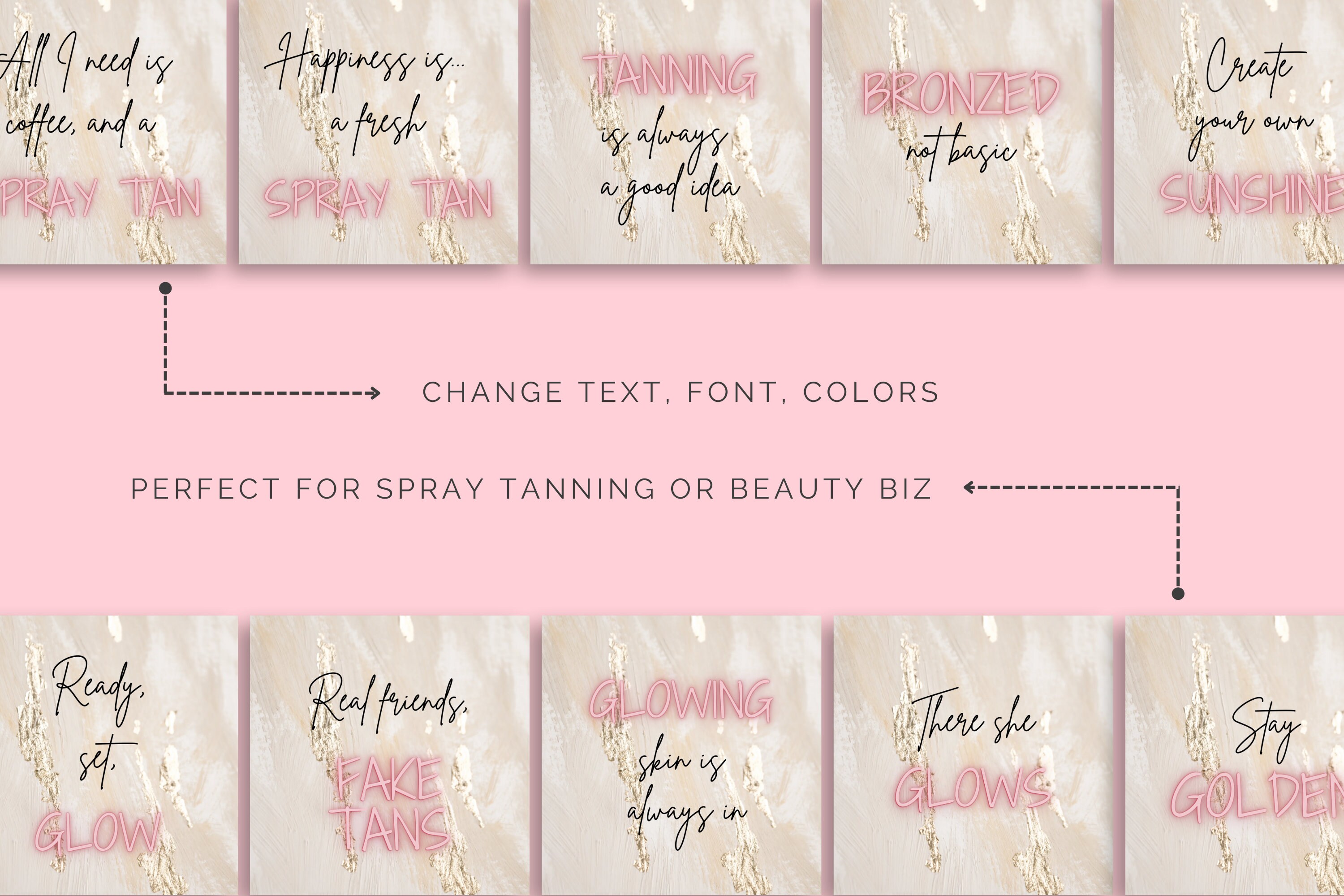 Spray Tan Posts 20 Spray Tan Instagram Templates, Spray Tan Quotes, Tanning Instagram ...