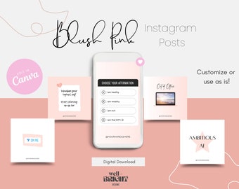 Pink Instagram Post Templates, Girly Instagram Posts, Canva Pink Instagram, Pink Templates