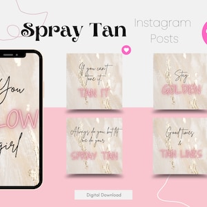 20 Spray Tan Instagram Templates, Spray Tan Quotes, Tanning Instagram Posts, Spray Tan Business
