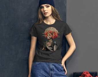 Santa Muerte Fashion Fit T-Shirt For Women