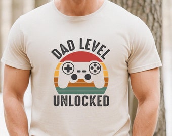 Lustiges Papa Shirt, neuer Papa Tshirt, Papa Ebene freigeschaltet, Papa Geschenk, Papa zu sein Tshirt, Vatertag Shirt, lustiges Vater T-Shirt, Papa Gaming Shirt