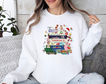 90s Christmas Sweatshirt, Retro Christmas, 90s Style Sweater, Christmas Movies Sweater, Funny Christmas, Women Christmas, VHS Tape Christmas