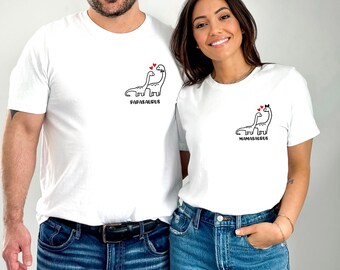 Mamasaurus Tshirt, Papasaurus Shirt, Mum Dinosaur Gift, Dad Dinosaur Gift, Mothers Day Shirt, Fathers Day Shirt, Couples Dinosaur Gift