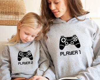 Gamer Hoodie, Family Game Hoodie, Gaming Hoodie, Dad Daughter, Dad and Son, Player Hoodie, Player 1Hoodie, Player 2 Hoodie, Kids Gaming Gift