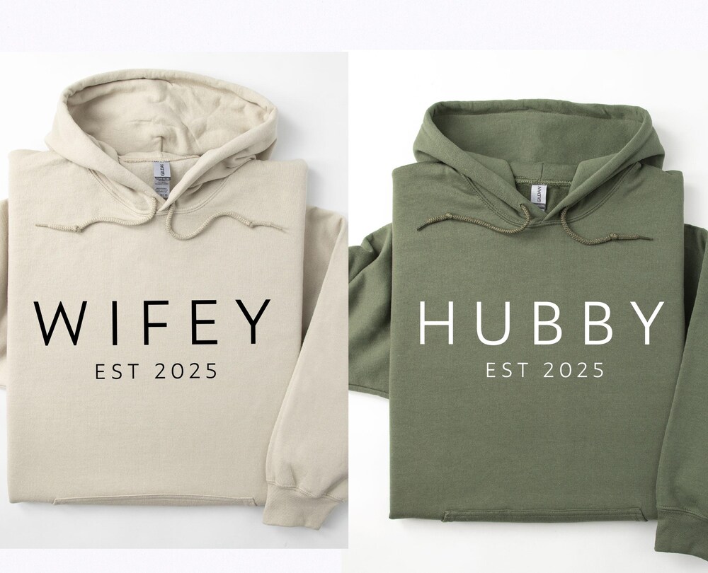 Wifey Hubby Hoodies, Husband Wife Hoodie, Honeymoon Hoodie, Valentines Day Hoodie, Wedding Hoodie, Custom Wifey Hubby, Personalised Couple Printfushion