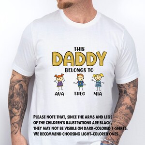 This Daddy Belongs Shirt, Fathers Day Tshirt, Personalised Dad Tee, Custom Dad T shirt, New Dad Gift, Father's Day Tee, Shirt With Kids Name image 2