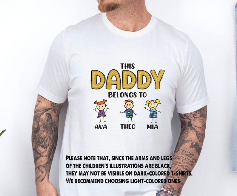 This Daddy Belongs Shirt, Fathers Day Tshirt, Personalised Dad Tee, Custom Dad T shirt, New Dad Gift, Father's Day Tee, Shirt With Kids Name image 2