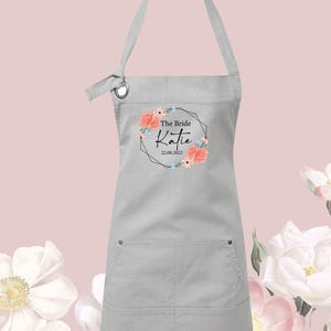 Tablier de mariage, tablier personnalisé, tablier de mariée personnalisé, petit déjeuner de mariage, joli cadeau de mariage, future mariée, tablier de cuisine, tablier de cuisine