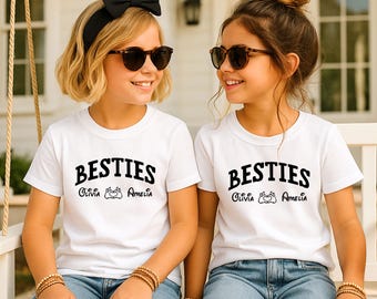 Custom Besties Shirts, Matching Bff T-shirt, Best Friend Tshirts, Matching Best Friend Tee, Kids Bff Gift , Personalised Besties Shirt