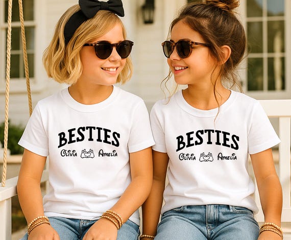 Custom Besties Shirts, Matching Bff T-shirt, Best Friend Tshirts