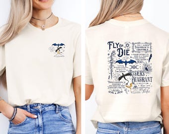 Dragon Rider T-shirt, Fourth Wing Tshirt, Basgiath War College Tee, Violet Sorrengail Gift, Book Lovers Gift, Bookish Gift Shirt, Fly Or Die