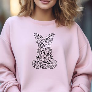 Bunny Sweatshirt, Easter Bunny Sweater, Happy Easter Sweater, Rabbit Sweatshirt, Cute Easter Gift, Easter Women, Bunny Lover Gift