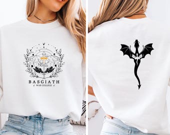 Basgiath War College Sweatshirt, Fourth Wing Sweater, Dragon Rider Jumper, Book Lovers Gift, Fantasy Book Gift, Bookish Gift Jumper
