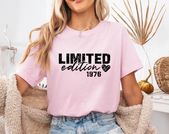Camiseta de edición limitada de 1976, camiseta de cumpleaños de 1996, camiseta de cumpleaños número 40, camiseta de cumpleaños de 1986, camiseta de cumpleaños de 1966, cumpleaños número 50, cumpleaños número 30
