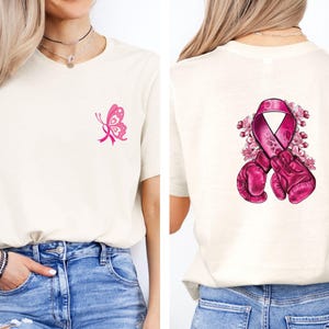 Pink Ribbon Shirt, Breast Cancer Tshirt, Cancer Warrior Shirt, Cancer Survivor Tee, Cancer Fight T shirt, Cancer Support Gift image 3