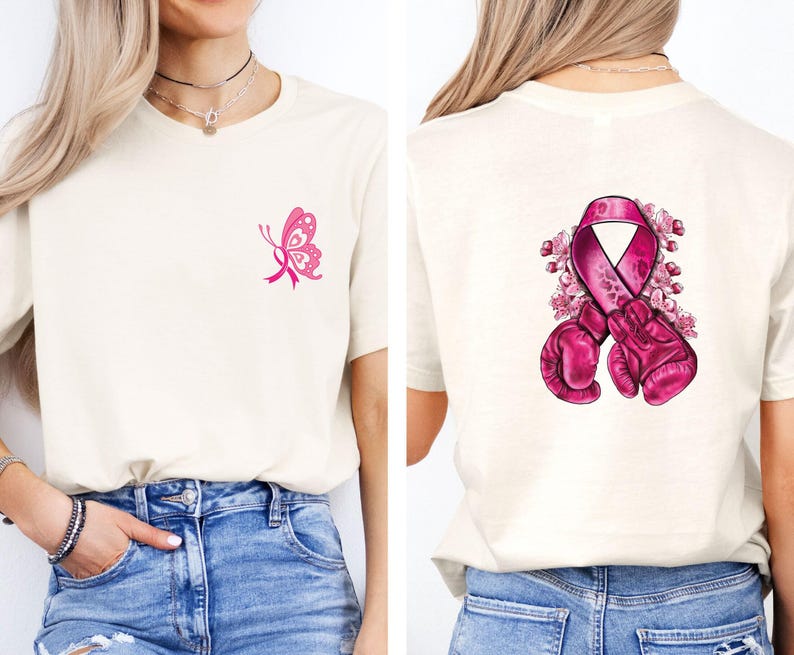 Pink Ribbon Shirt, Breast Cancer Tshirt, Cancer Warrior Shirt, Cancer Survivor Tee, Cancer Fight T shirt, Cancer Support Gift image 3