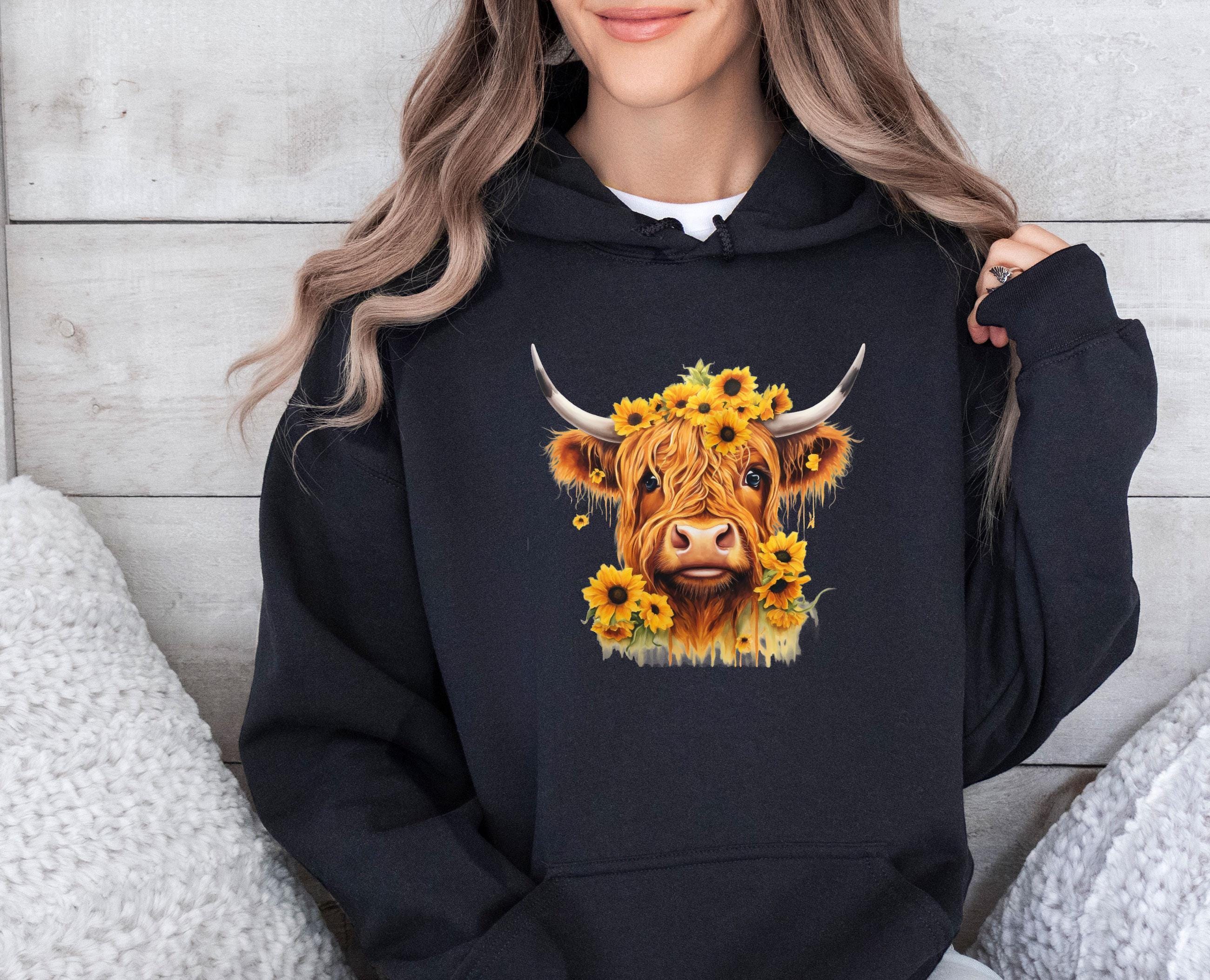 Sweat à Capuche Femme Motif Vache Highlands - Tissu Doux, Coupe Décontractée - Plusieurs Coloris - Cadeau Automne - 6