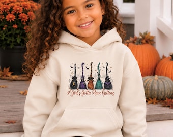 Hexenbesen-Hoodie und -Shirt für Kinder, Mädchen haben die Wahl, lustiger Halloween-Pullover für Mädchen