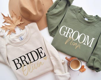 Bride and Groom Sweatshirt, Honeymoon Sweatshirt, Wedding Sweatshirt, Bridal Party Sweatshirt, Mother Of The Bride, Mother Of The Groom,