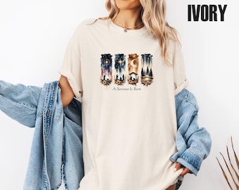 Comfort Colors®A Saviour Is Born T Shirt, Jesus Birth Shirt, Christmas Nativity Tee, True Story T-shirt, Jesus Lover Gift, Religious Tshirt
