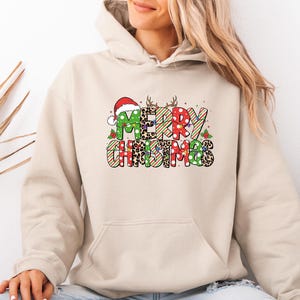 Merry Christmas Hoodie, Retro Christmas Hoodie, Vintage Xmas Party Hoodie, Womens Christmas, Mens Christmas Hoodie, Kids Christmas Pullover