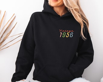 1956 Birthday Hoodie, 70 Birthday Hoodie, Born In 1956, Dad Birthday Top, Mum Birthday Gift, Grandma Birthday, Grandpa Birthday, Custom Bday