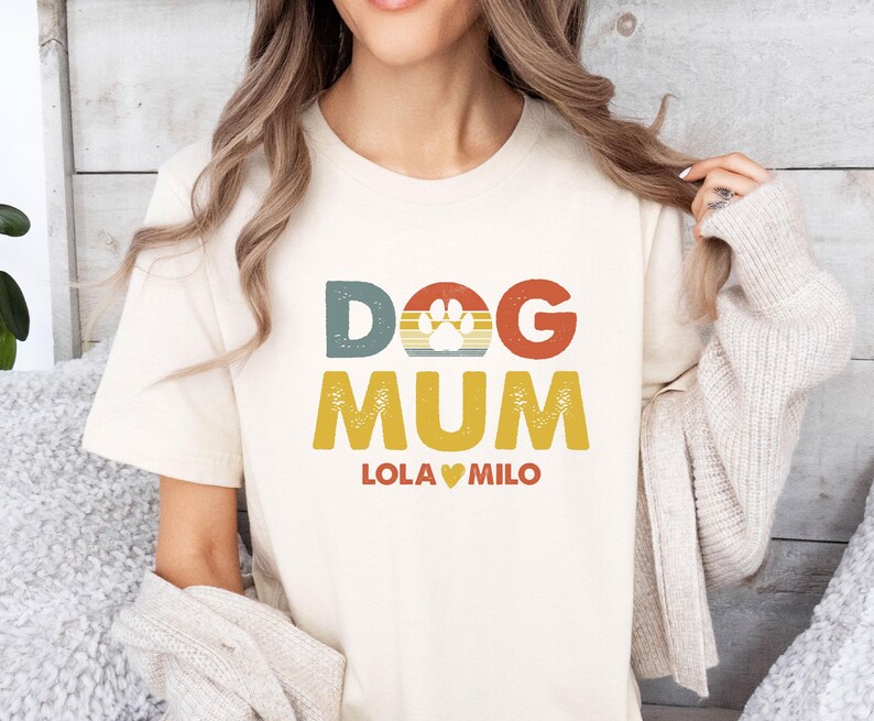 Dog Mum T-shirt, Mothers Day Shirt, Custom Dog Gift, Dog Owner T shirt, Dog Lovers Gift, Dog Walking Gift, Personalised Dog Tee image 5
