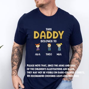 This Daddy Belongs Shirt, Fathers Day Tshirt, Personalised Dad Tee, Custom Dad T shirt, New Dad Gift, Father's Day Tee, Shirt With Kids Name image 5