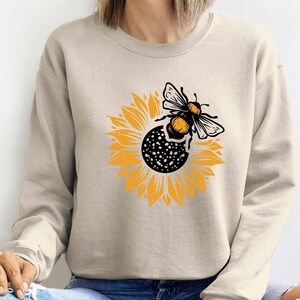 Sunflower Sweatshirt, Plant Lover Gift, Bumble Bee Jumper, Bee Gifts, Bee Lover Gift, Botanical Sweater, Sunflower Gifts, Honey Bee Jumper image 5