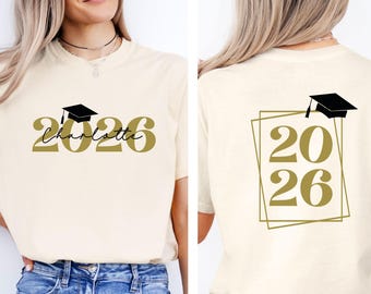 Comfort Colors® 2026 Graduation T-shirt With Name, Custom Graduate Gift, Personalised Grad Shirt, Daughter Graduation, Son Graduation