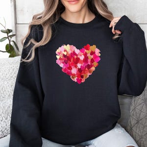 Heart Love Sweatshirt, Womens Love Sweater, Valentines Day Jumper, Love Sweatshirt, Heart Print Jumper, Heart Sweater, Funny Heart Gifts image 2