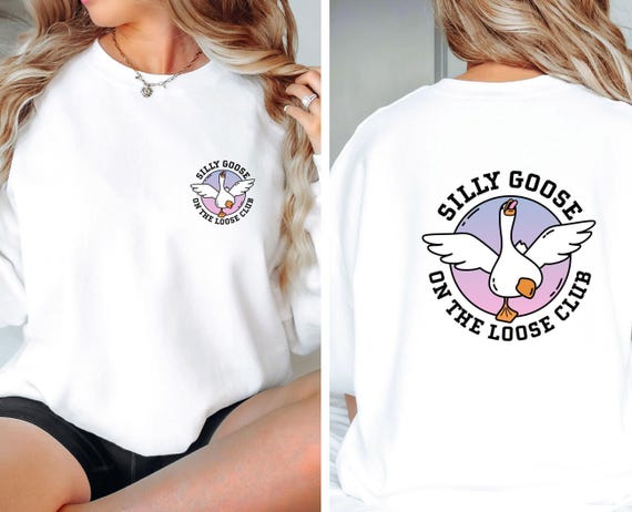 Goose Sweatshirt, Silly Goose Sweater, Silly Goose Club, Funny Womens Top, Goose Crewneck, Aesthetic Sweatshirt, Cute Silly Sweater