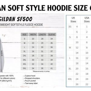 a diagram of a hoodie size chart