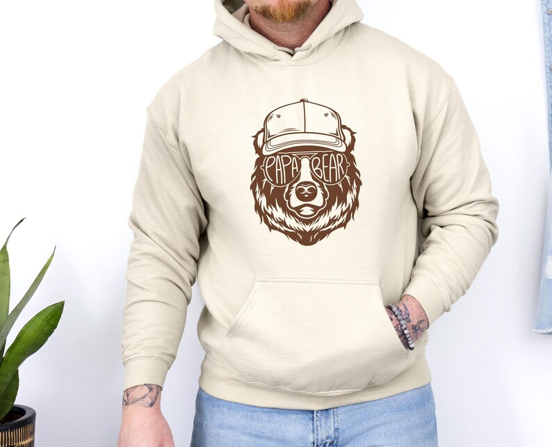 Papa Bär Hoodie, Vatertag Hoodie, lustiger Vater Hoodie, Vater Geburtstagsgeschenk, Daddy Geschenke, Dad Life Hoodie, New Dad Geschenk, Dad To Be Hoodie Bild 1