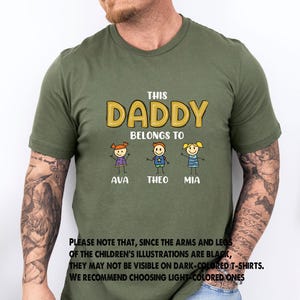This Daddy Belongs Shirt, Fathers Day Tshirt, Personalised Dad Tee, Custom Dad T shirt, New Dad Gift, Father's Day Tee, Shirt With Kids Name image 4