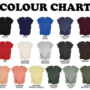 the color chart for a women's t - shirt