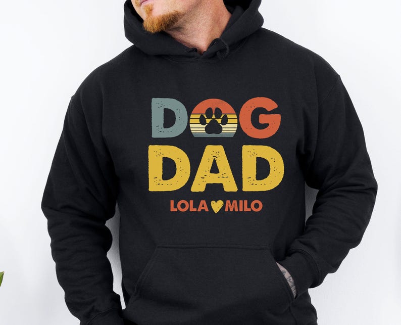 Dog Dad Hoodie, Personalised Dog Hoodie, Fathers Day Hoodie, Dog Owner Gift, Father's Day Jumper, Dog Lover Gift, Dad Birthday Gift immagine 2
